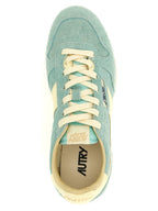 Autry Blue Cowhide Low Top Sneakers