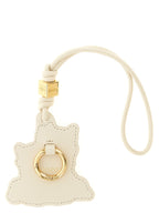Ganni Beige Leather Keychain