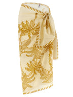 Eres Beige Cotton Midi Skirt