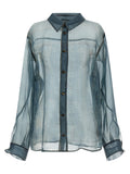 Haikure Blue Silk Blouse