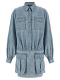 7 For All Mankind Blue Cotton Short Dress