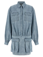 7 For All Mankind Blue Cotton Short Dress
