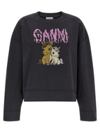 Ganni Black Organic Cotton Sweatshirt