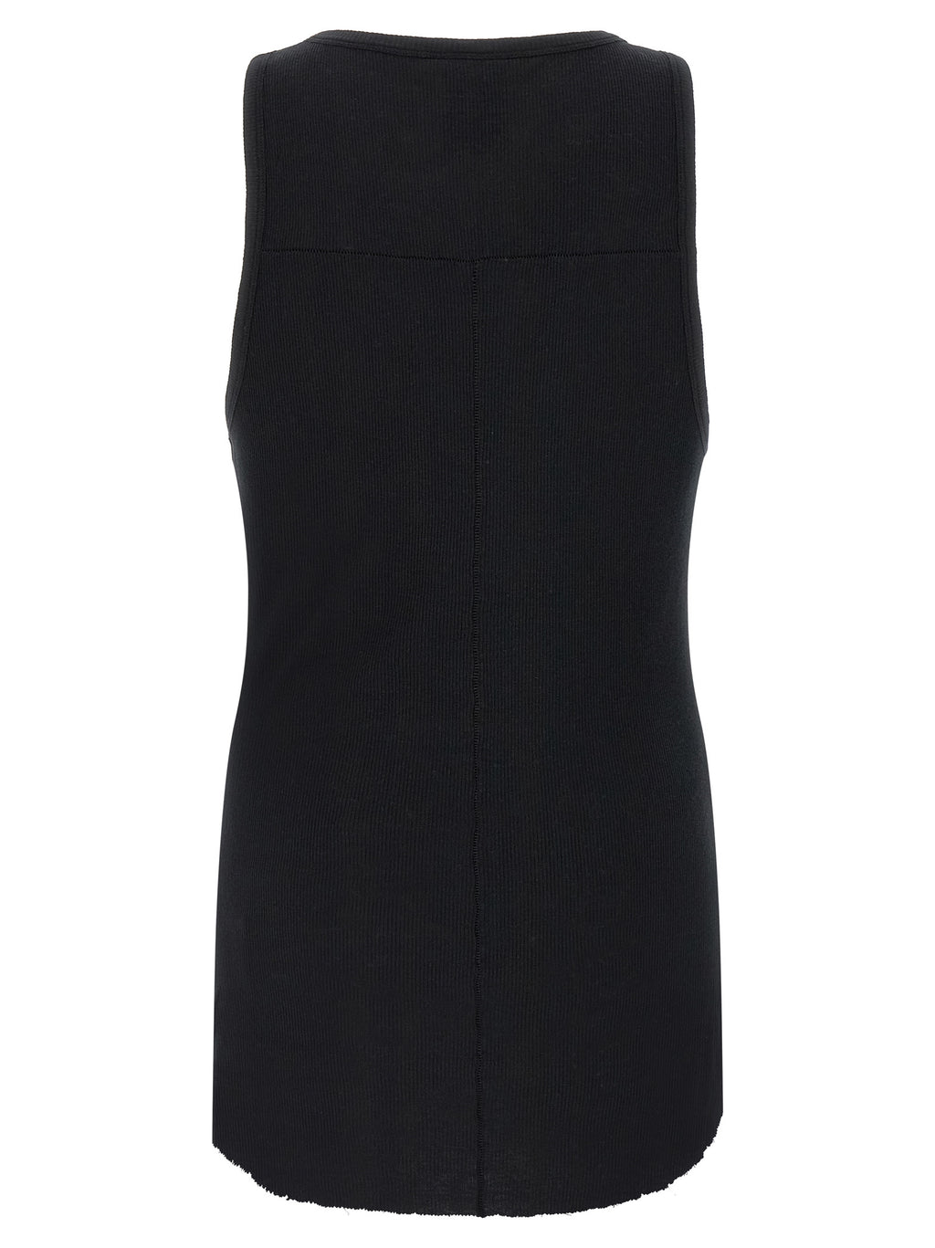 Black Cotton Sleeveles T-Shirt
