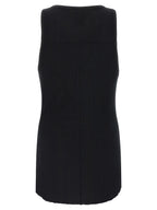 Black Cotton Sleeveles T-Shirt