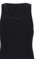 Black Cotton Sleeveles T-Shirt