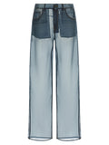 Haikure Blue Silk Casual Pants