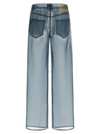 Haikure Blue Silk Casual Pants
