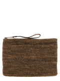 Ibeliv Brown Raffia Clutch Bag