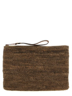Ibeliv Brown Raffia Clutch Bag