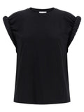 NUDE Black Cotton Sleeveles T-Shirt