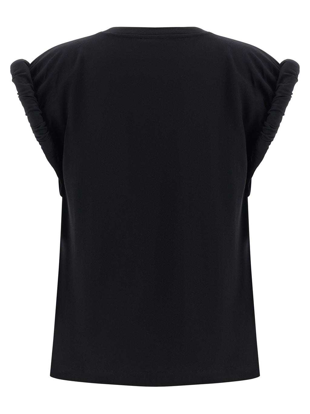 NUDE Black Cotton Sleeveles T-Shirt