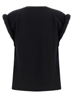 NUDE Black Cotton Sleeveles T-Shirt