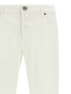 Jacob Cohen White Cotton Straight-Leg Jeans