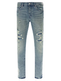 PURPLE Blue Cotton Skinny Jeans