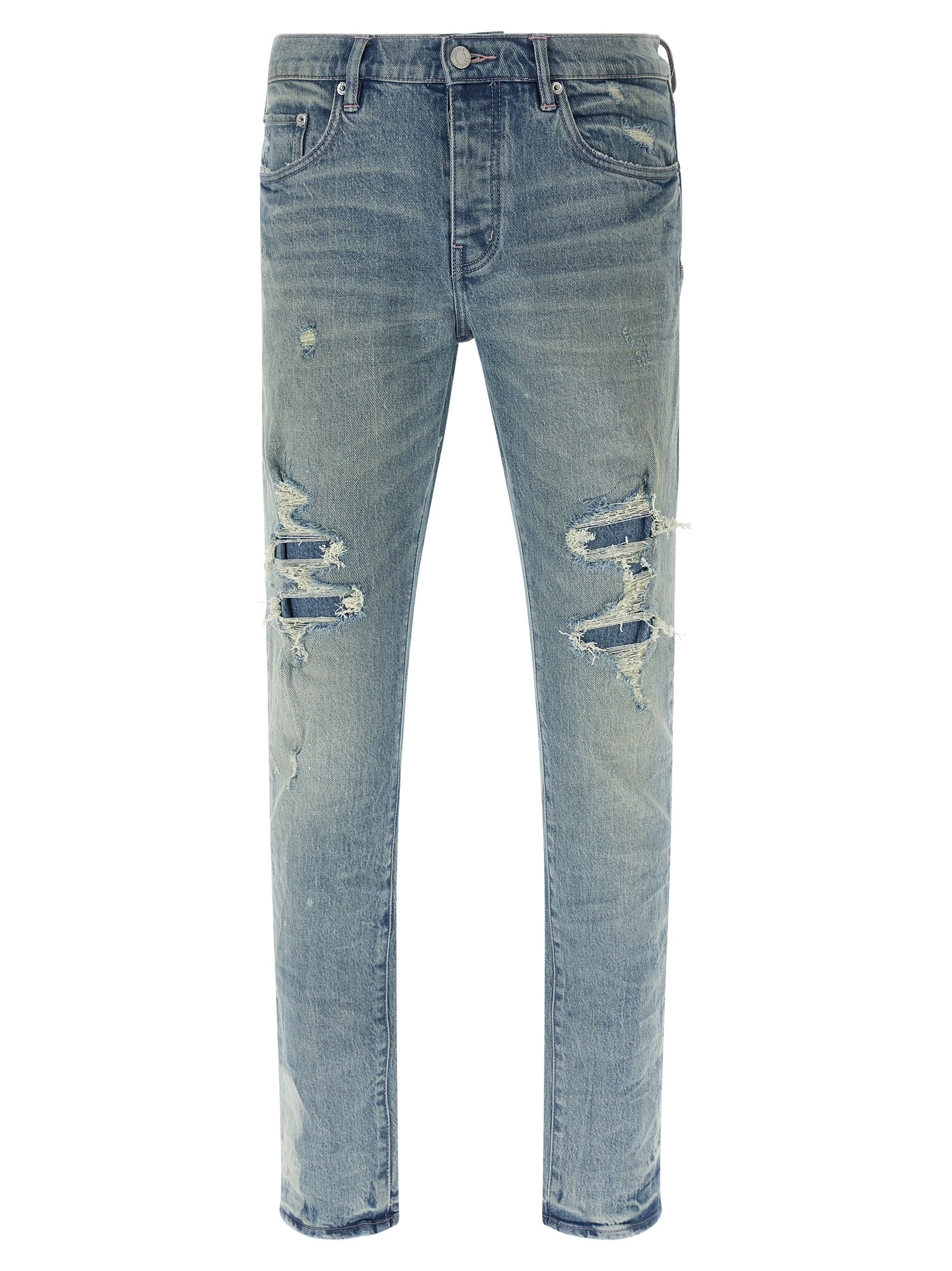 PURPLE Blue Cotton Skinny Jeans