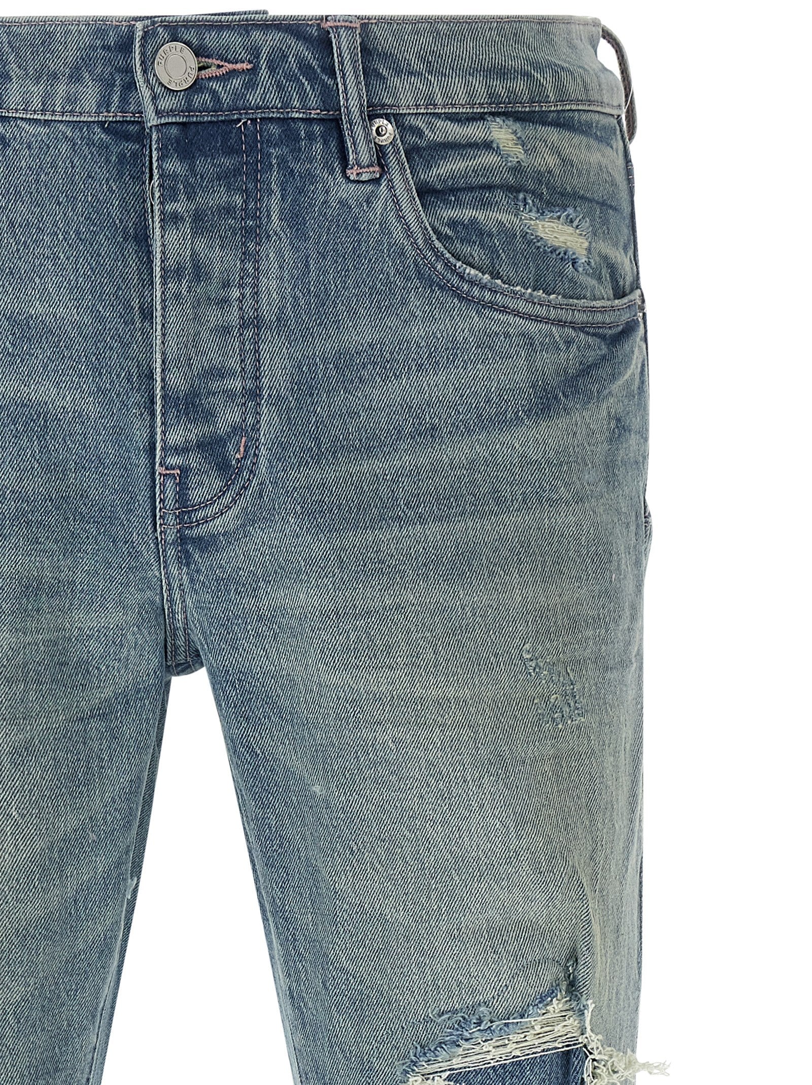 PURPLE Blue Cotton Skinny Jeans