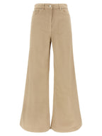 NUDE Beige Cotton Flared Pants