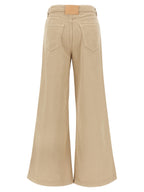 NUDE Beige Cotton Flared Pants