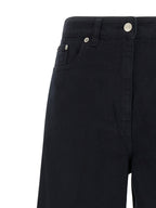 NUDE Blue Cotton Flared Pants