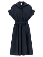 NUDE Blue Cotton Midi Dress