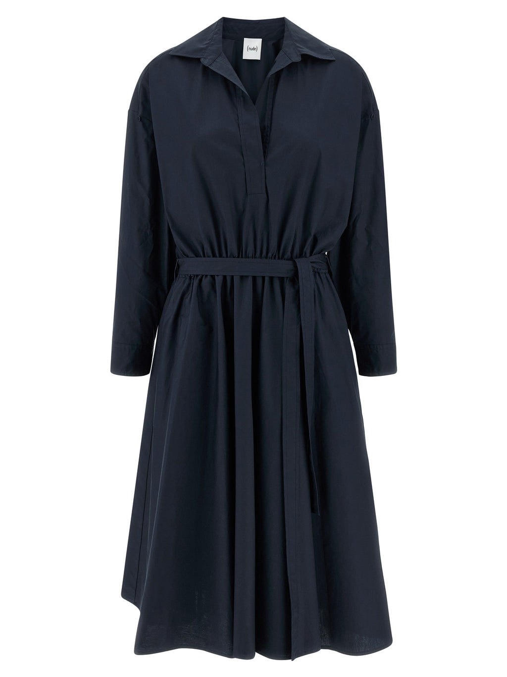 NUDE Blue Cotton Midi Dress
