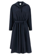 NUDE Blue Cotton Midi Dress