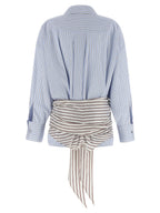 The Attico Blue Cotton Short Dress