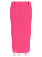 The Attico Fuchsia Virgin Wool Midi Skirt