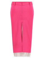 The Attico Fuchsia Virgin Wool Midi Skirt