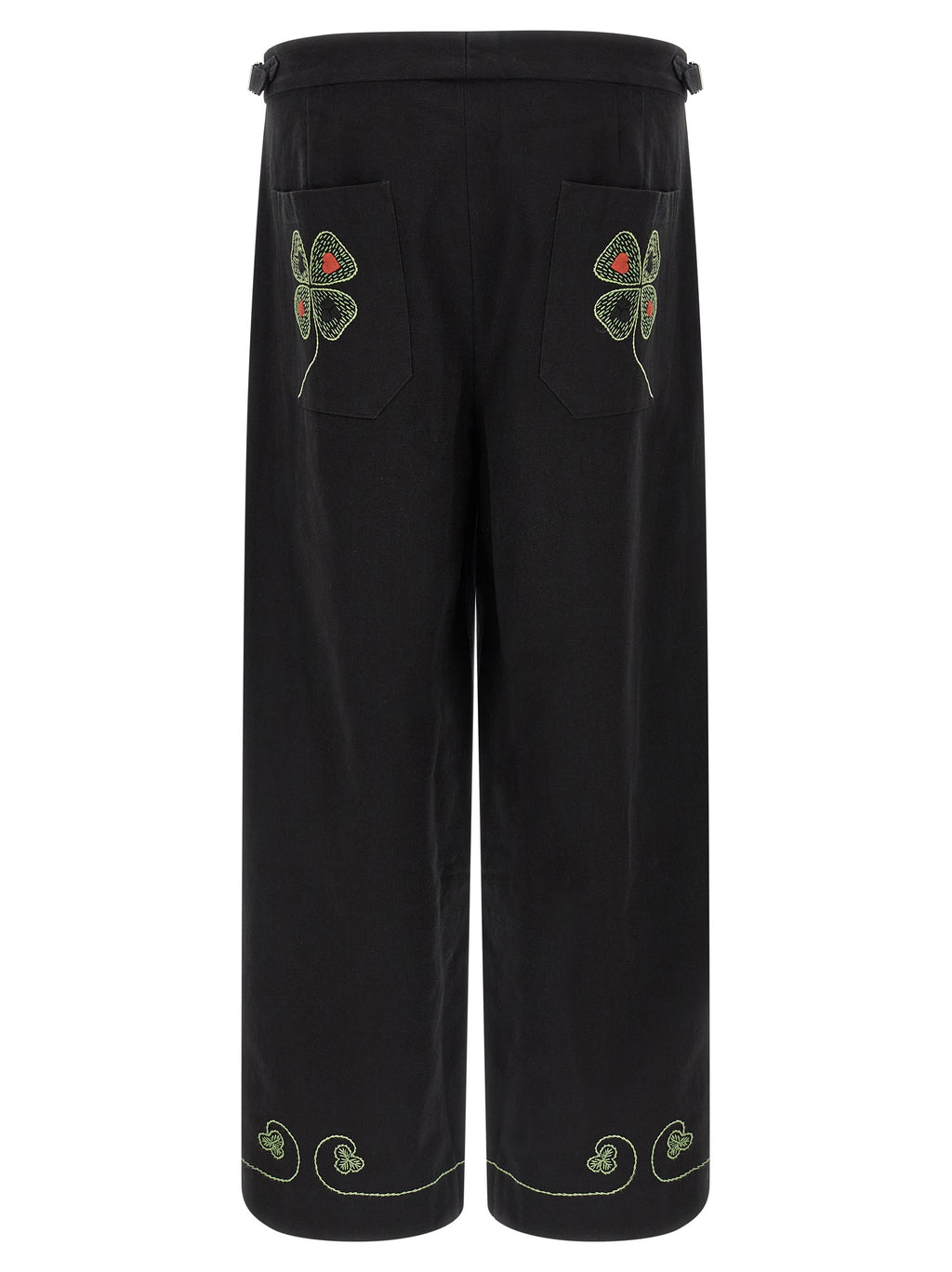 BODE Black Cotton Casual Pants