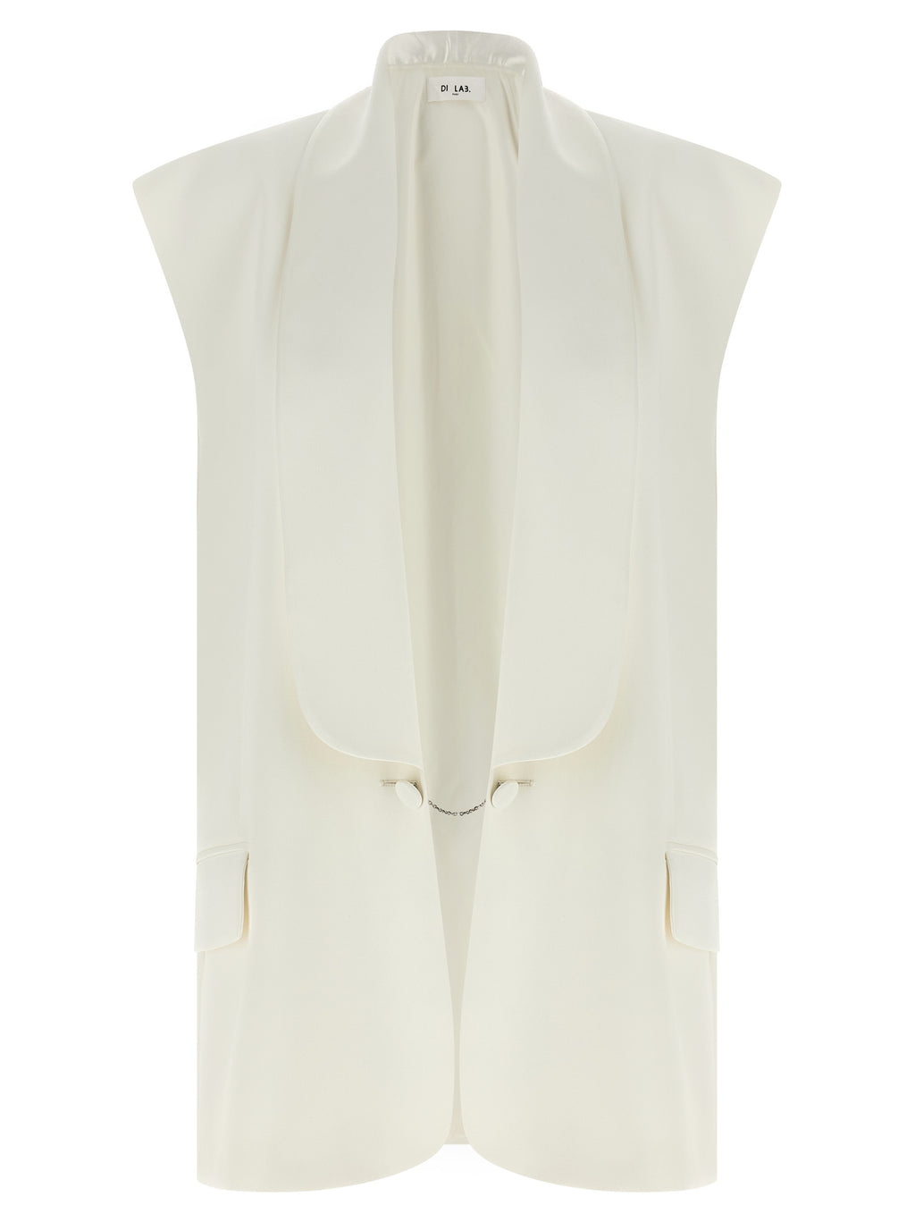 DI.LA3 PARI' White Viscose Sleeveless Jacket