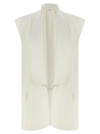 DI.LA3 PARI' White Viscose Sleeveless Jacket