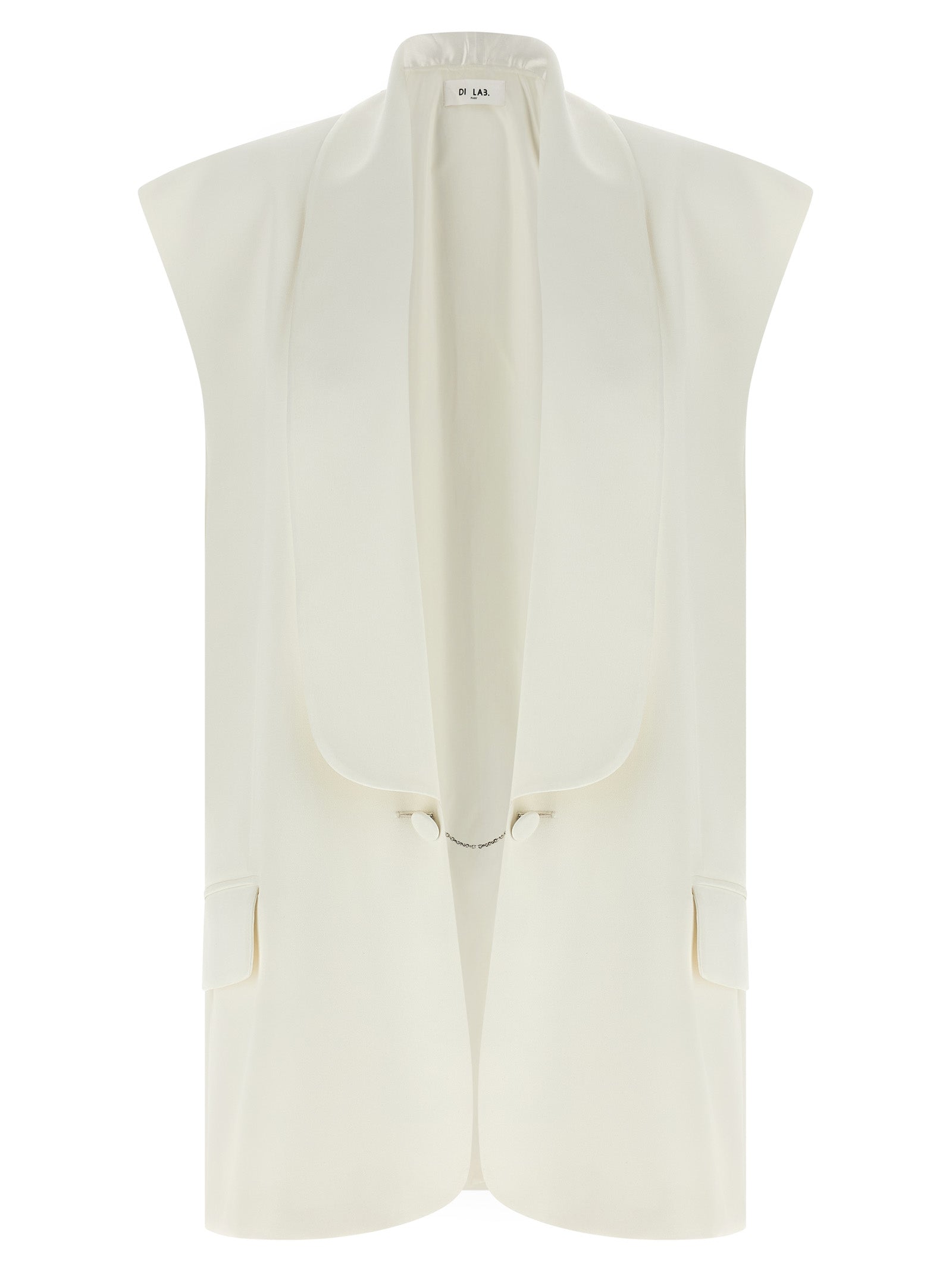 DI.LA3 PARI' White Viscose Sleeveless Jacket