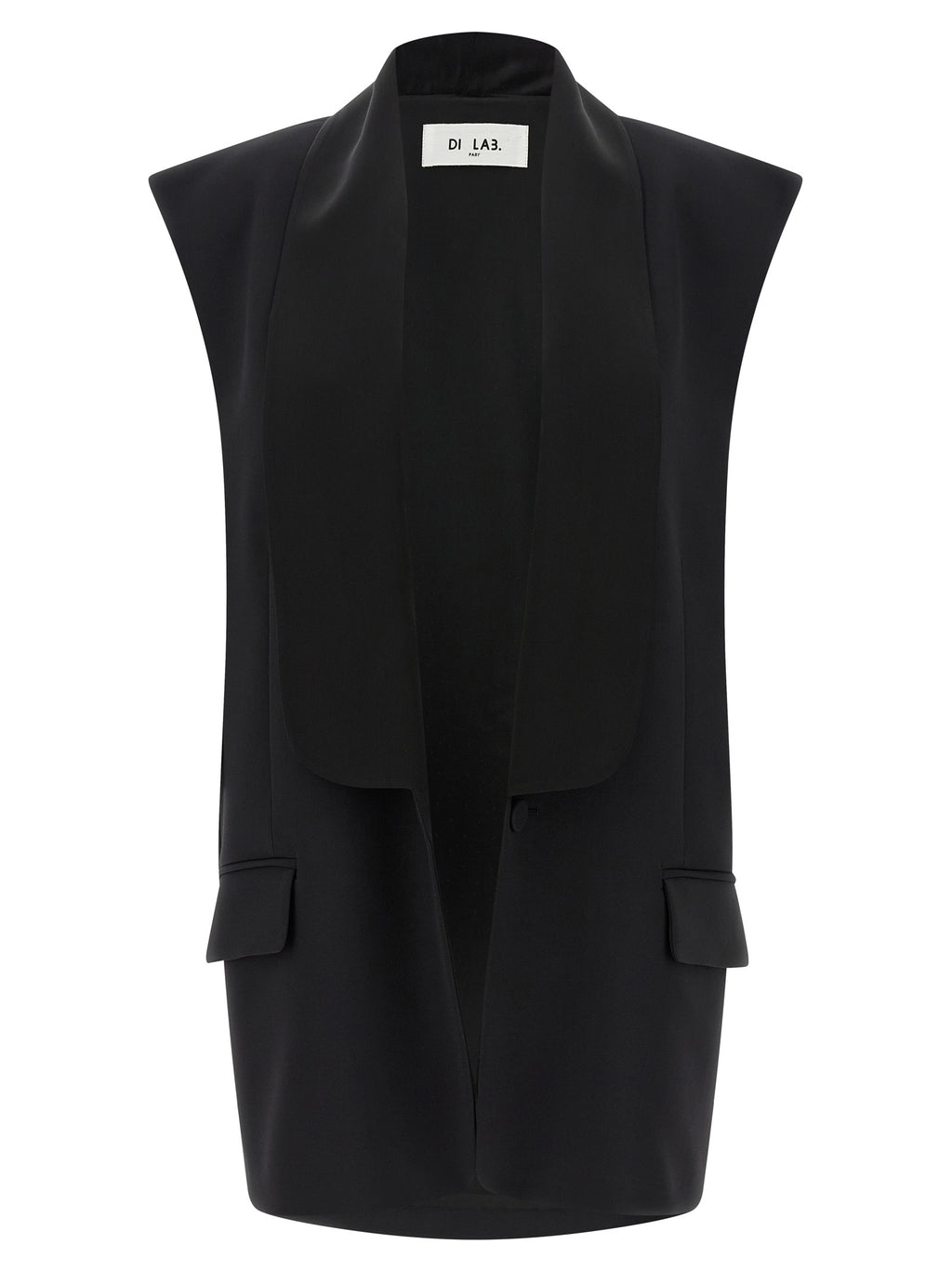 DI.LA3 PARI' Black Viscose Sleeveless Jacket