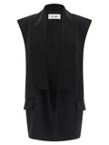 DI.LA3 PARI' Black Viscose Sleeveless Jacket