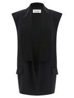 DI.LA3 PARI' Black Viscose Sleeveless Jacket