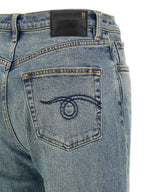 R13 Blue Cotton Flared Jeans
