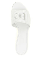 Dolce & Gabbana White Calfskin Platform Sandals