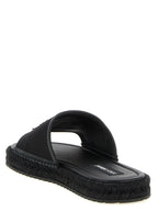 Dolce & Gabbana Black Cotton Slides
