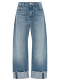 Mother Denim Blue Cotton Cropped Jeans