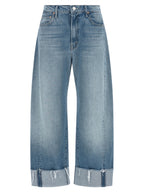 Mother Denim Blue Cotton Cropped Jeans