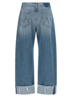 Mother Denim Blue Cotton Cropped Jeans