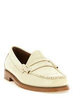 Beige Cowhide Slip-On Loafers