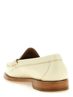 Beige Cowhide Slip-On Loafers