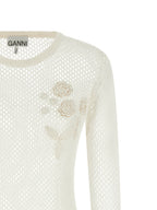 Ganni White Organic Cotton Cardigan