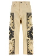 R13 Beige Cotton Straight-Leg Jeans