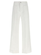 Victoria Beckham White Cotton Flared Jeans