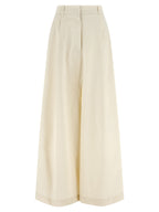 Beige Cotton Mini Skirt
