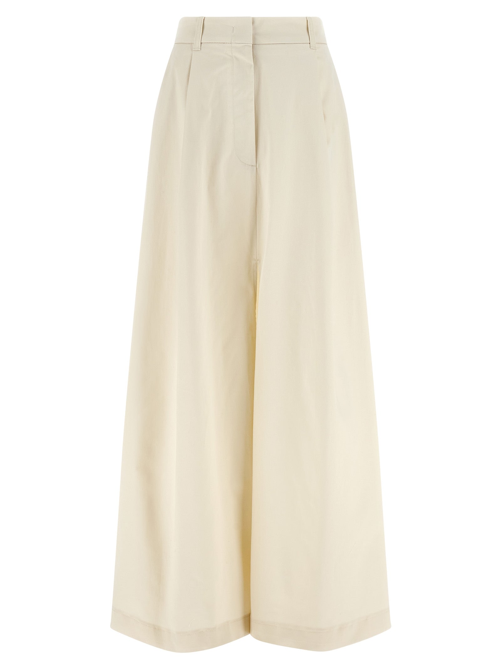 Beige Cotton Mini Skirt